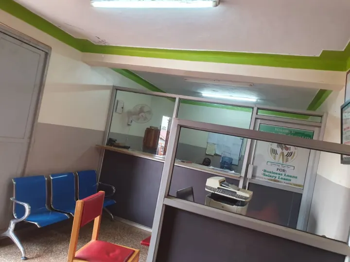 Seating beside the office reception counter