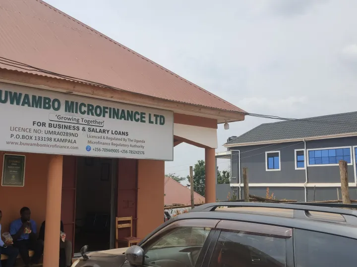 An exterior view of Buwambo Microfinance and its entrance