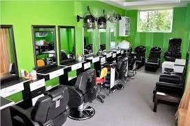 Chairs and workstations in a hair salon